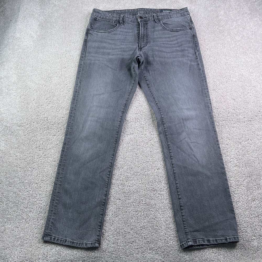 Bonobos Jeans Mens 35x32 Gray Straight Leg Stretch Denim Casual Classic Pants